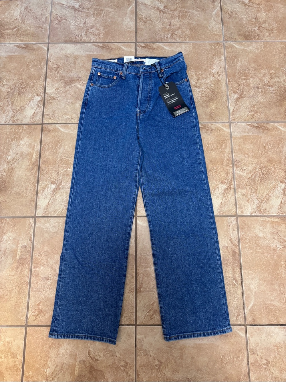 Levi's Blue Button-Fly Straight Jeans